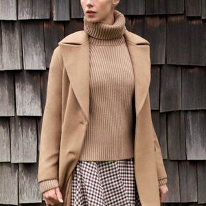 G label by goop Frist chunky wool turtleneck sweater in camel